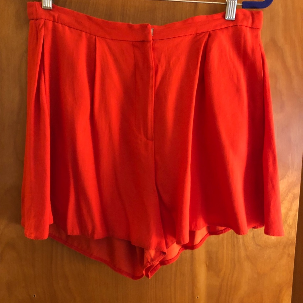 Topshop Size 12 Orange High Waisted Short